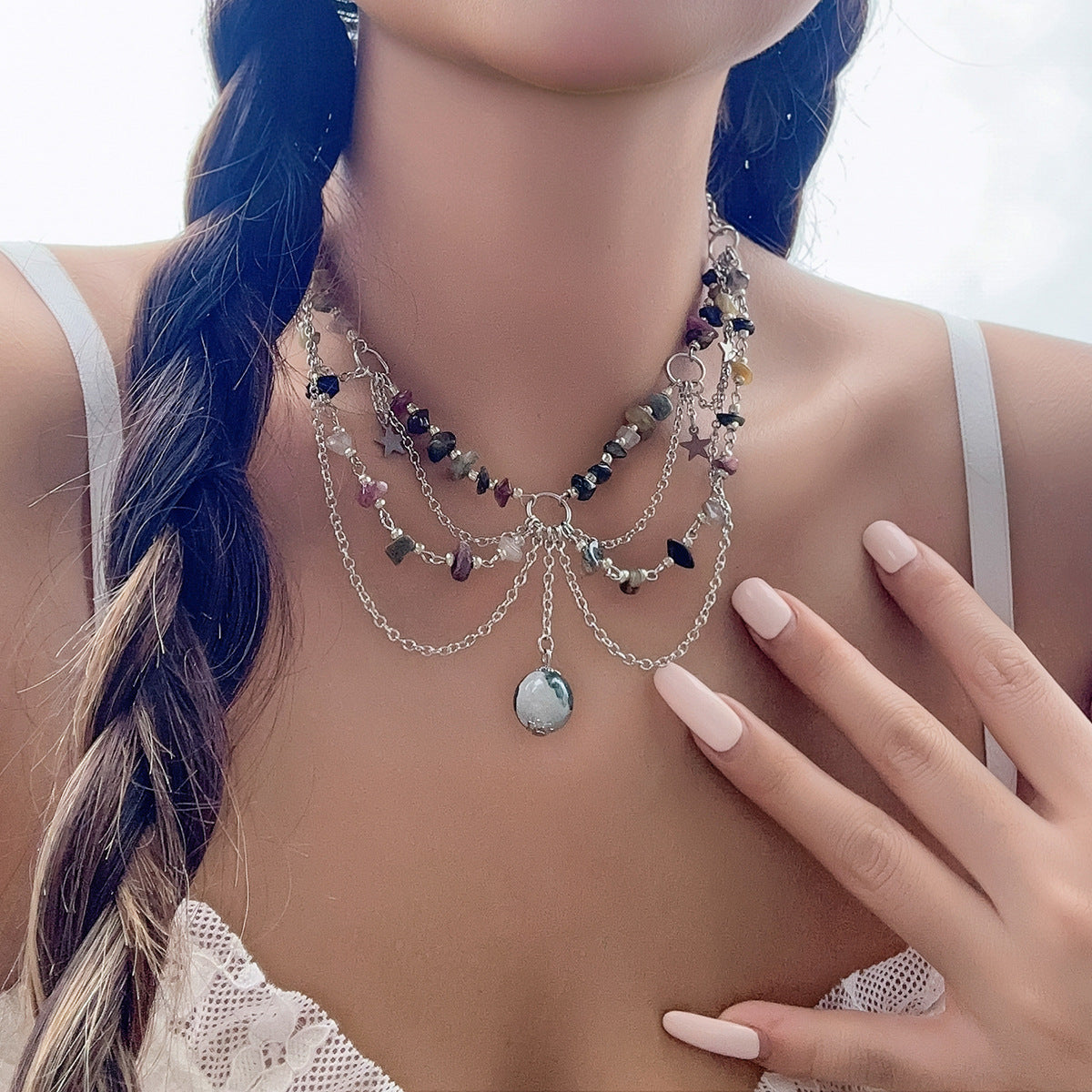 Wholesale Sweet Design Feeling Pearl Sweet Cool Y2K Butterfly Alloy Necklace